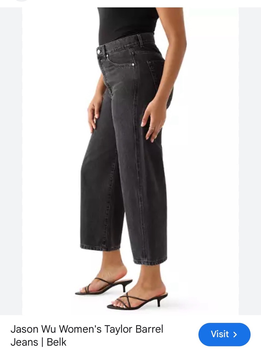 Jason Wu Charcoal Barrel Crop Jeans